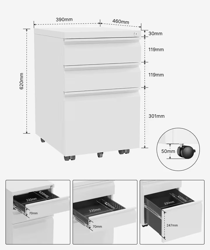 Rolling Cabinet with Drawers